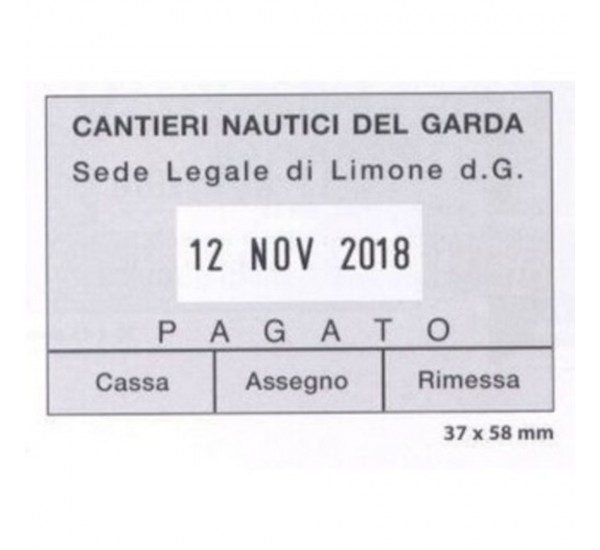 Gomma per Datario personalizzato - 37X58 mm